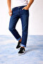 Men's Slim Fit blue jeans - cuffed hems, natural wash trousers