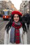 French Painter Hat Set with Plaid Luxury Double-Sided Shoulder Shawl - 7