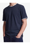 Regular Fit Short Sleeve Cotton Color Contrast Crew Neck T-Shirt - 4