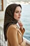 100% حرير مزدوج بنمط سلسلة أسود - ذهبي اللون 90x90 وشاح بحافة مخيطة يدويًا - 2