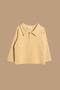 Boy's Polo Collar Long Sleeve Basic T-Shirt Mustard Yellow - 2