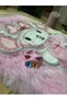 Cute Cartoon Pink Cat Figured Children's Ring with Colorful Eyes – Fixed Size Resin Jewelry - 2