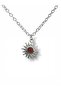 Unisex Necklace with Red Stone and Sun Figure |   Stylish Design with 60 cm Chain