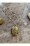 Women's Necklace with Oval Shape Cap 316L Stainless Steel Gold Color Picture - 4