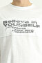 Oversize Printed Cotton T-Shirt - Crew Neck - 5