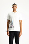 Printed Slim Fit Crew Neck Cotton T-Shirt - 4