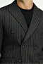 4 Drop Relaxed Fit Comfortable Cut Striped Knitted Double-Breasted Jacket - 7