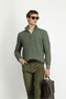 Half Turtleneck Regular Fit Zippered Patterned Knitted Wool Sweater - 5