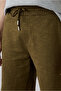 Drawstring Waist Knitted Knee Length Cotton Sports Sweat Shorts - 5