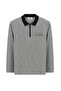 Polo Neck Regular Fit Patterned Zippered Cotton Sweatshirt - 2