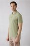 Non-Curling Polo Collar Slim Fit Slim-Fit Cotton T-Shirt with Ribbed Detail - 3
