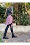 Eliya Elastic Thick Boots Heeled Round Toe Black Leather Skin - 5