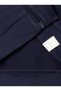 Baby Navy Blue Logo Label Zippered Hooded Sweatshirt with Ears - 3