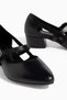 Elara Black Genuine Leather Women's Short Heeled Shoes, Size 34-43, Comfortable and Stylish Design - 7