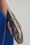 Women's Platinum Venom / Sequined Evening Dress Clutch with Stone Detail Accessories - 2