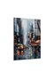 Rainy New York Street and Yellow Taxis Glass Painting, Home and Office Uv Printed Premium Unbreakable 4mm - 7