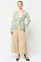 Women V-Neck Long Sleeve Floral Tops, Multicolor - 4