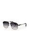 Uv400 Protection Metal Frame Men's Sunglasses Black Silver Color Plg-2121C3 - 4