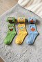3 Pairs of Colorful Patterned Unisex Socks Cotton Soft Textured College Socks - 5