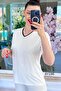 V-Neck Ribbed Viscose Blouse 6Y196 - 3