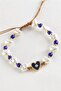 Heart Bead Pearl Macrame Rope Bracelet - Pink - 2