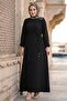 Buckle Detailed Tied Ayrobin Dress Black Hm2907 - 3