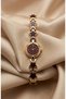 Women's Steel Watch Gold Color & Burgundy Dial Star Detailed Chain Band Vintage Old Money Luxury Elegant Stylish Women's Wristwatch |   Limited Edition 2026 - 6