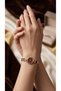 Women's Steel Watch Gold Color & Burgundy Dial Star Detailed Chain Band Vintage Old Money Luxury Elegant Stylish Women's Wristwatch |   Limited Edition 2026 - 4
