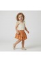 Thick Strap Festo Bluse with Flawed Linen Skirt Girls' Top and Bottom Set