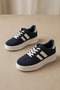 Navy Blue Thick Sole Women's Sneaker – Casual, Comfortable, Modern Striped Sports Shoes - 3