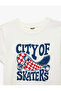 Skateboard Themed Printed White Boy's T-Shirt 6Skb10572Tk - 5