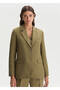Khaki Linen Blazer Jacket - 3