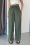 Women's Adjustable Waist Double Pocket Wide Leg Pants Khaki - Mw0001515 - 2