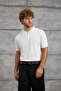 Men's T-Shirt Dp Zippered Polo White Zippered Slim Fit Polo Collar Knitwear - 2