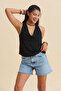 Bohemian Blouse with Crossed Neckline and Open Back - 2