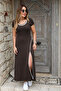 Women's Slit, Black Summer Long Dress