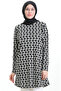 Digital Printed Crepe Tunic 1004A-01 Black and White - 4