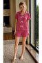 Bürümcük Fabric Bowknot Plum Color Shorts Set - 2