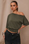 Off-The-Shoulder Lycra Single Jersey Fabric Basic T-Shirt – Comfortable Fit Stylish Women's Blouse