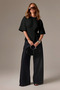 Women's Basic T-Shirt Comfortable Fit Pleated Detail Casual Stylish Blouse - 3