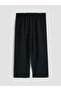 Black elastic waist standard fit women's capri - 5