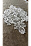 Milas Non-Slip Base, Velvet Lace Detailed 2-Piece Super Luxury Oval Bath Mat Set - 5