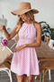 New Season Women's Off-The-Shoulder, Lace-Up Back, Elastic Waist, Short Single Jersey Dress - 3