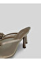 Devina Women's Floral Buckle Detailed Satin Heeled Slippers 10 cm - 2