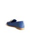 Lyra Night Blue Genuine Leather Women's Ballerinas with Gold Buckle - 5