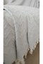 Cotton Woven Natural Sofa Cover 180X300 Non-Slip Textured Decorative Tasseled Cover for Arms Gray - 2