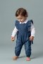 Baby Girl Shirt Ruffle Jeans Overalls Denim Set - 3
