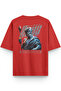 Women's / Men's Semi Oversize T-Shirt Zeus Back Printed Red T-Shirt 1405
