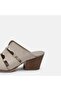 Women's Heelled Slippers Large Size 41-42-43-44 Beige Suede - 7