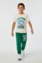 Dark Green Boy's Shark Print T-Shirt and Sweatpants 2-Piece Set 23907 - 3